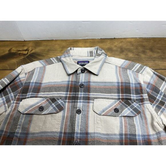 Patagonia Organic Cotton Men’s Fjord Flannel Shirt Size Small Beige - Picture 5 of 11